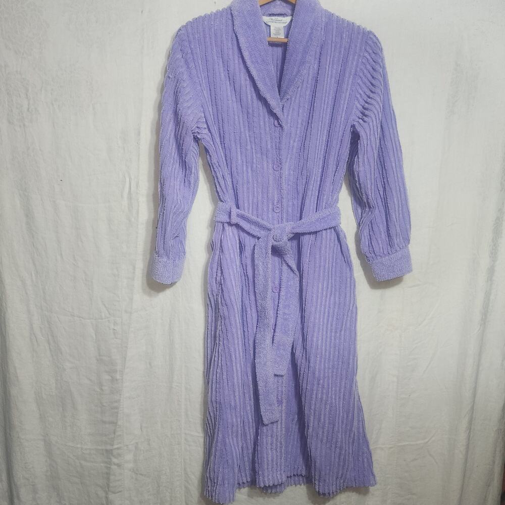 The VERMONT Country Sttore sz L button front chenille robe house coat